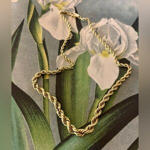 14K Yellow Gold Graduated Rope Chain 18" - Vintage Mint Quality